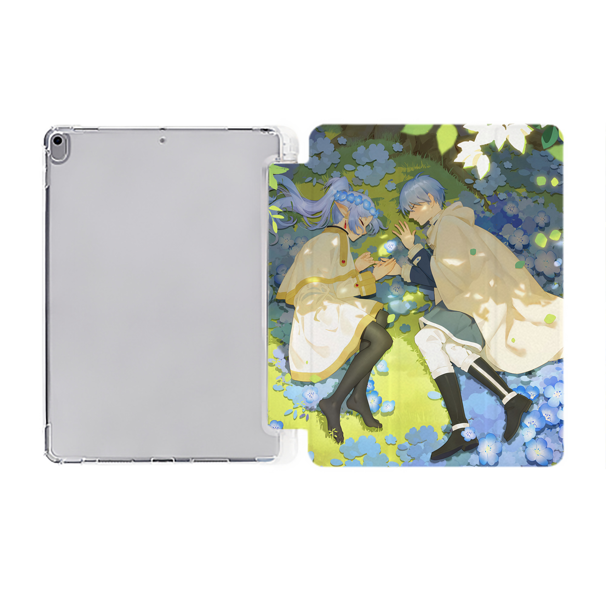 （画像用） 葬送のフリーレン Frieren IPad ケース ペン収納付き 三つ折りスタンド PUレザー×シリコン 対応機種9.5/10.5/10.9インチ